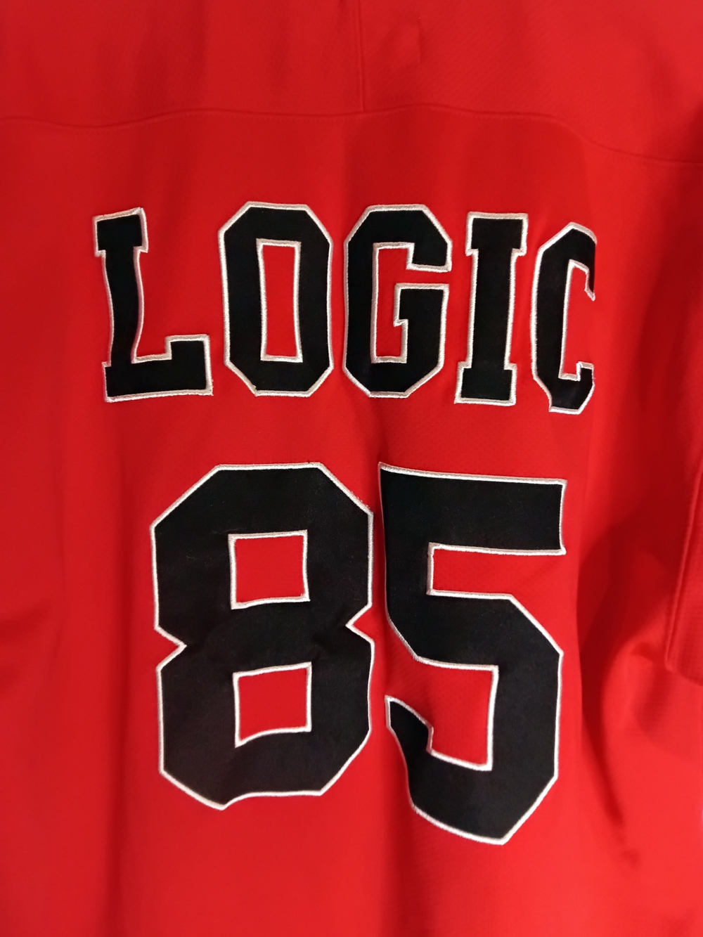 Logic "Everybody" 2017 Tour Hockey Jersey - Red Rapper Merch - Size Medium - EUC - Picture 4 of 6